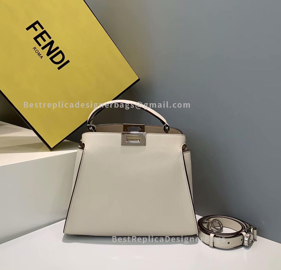 Fendi Peekaboo Iconic Essentially White Leather Bag 302